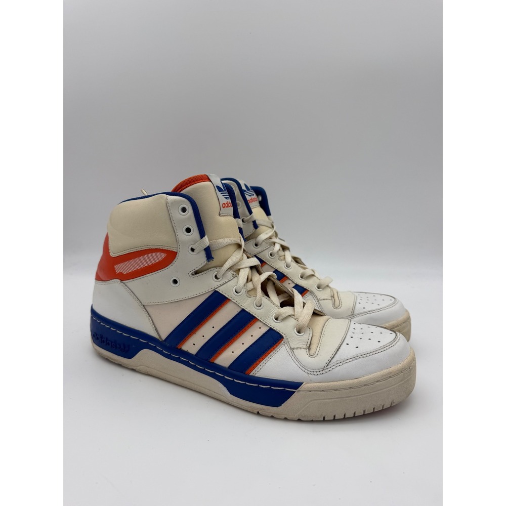 Adidas Rivalry High Mens 13 White Blue Orange Basketball Shoes 546170 2008
